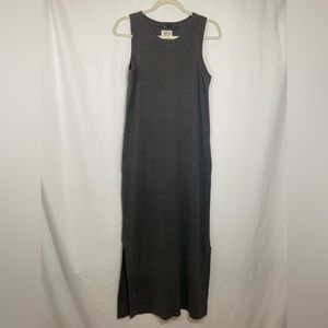 PrAna Gray Hemp Blend Cozy Up Tank Maxi Dress with pockets
